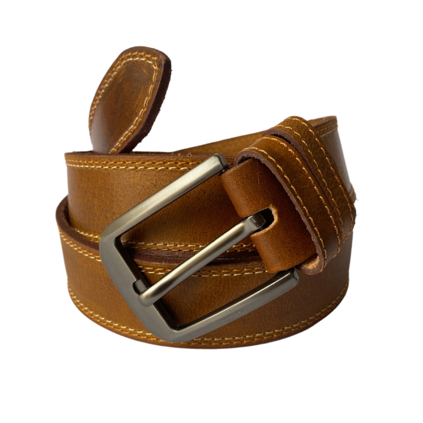 Brown Leather Belt – Minimal Design for Men's