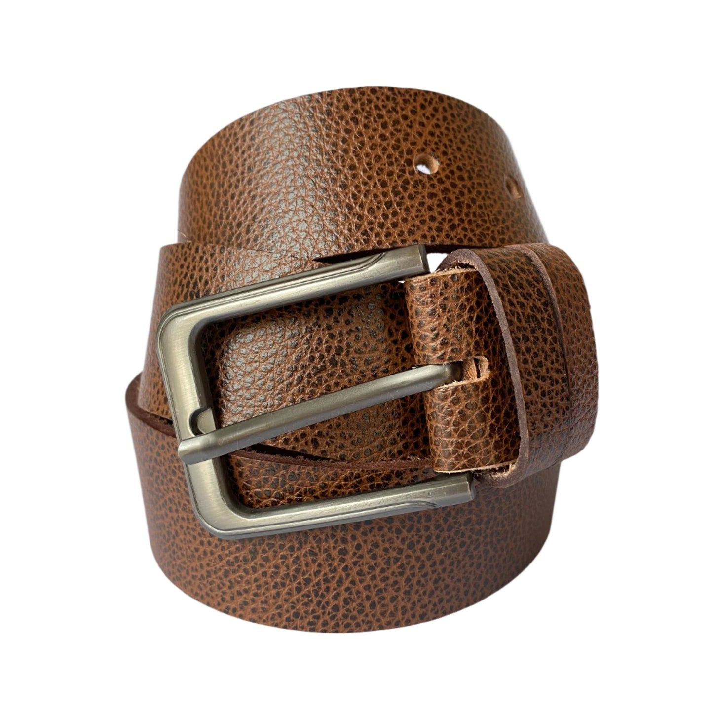 Textured Leather Belt Brown