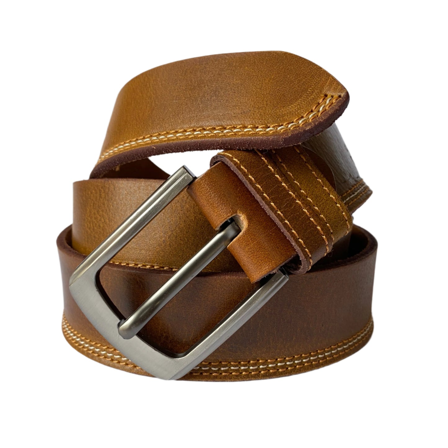 Distressed Brown Leather Belt