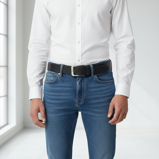 Black Formal Leather Belt