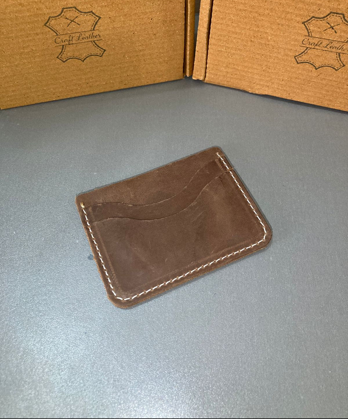 Craft Leather Black & Brown Card Holder