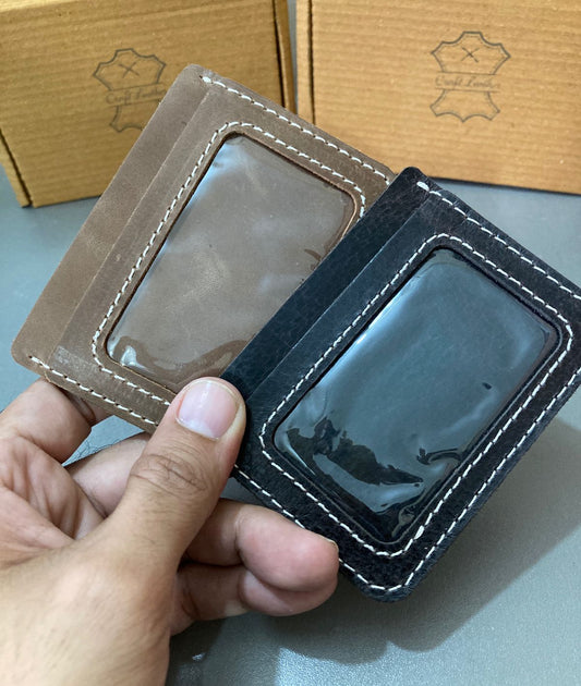 Craft Leather Black & Brown Card Holder