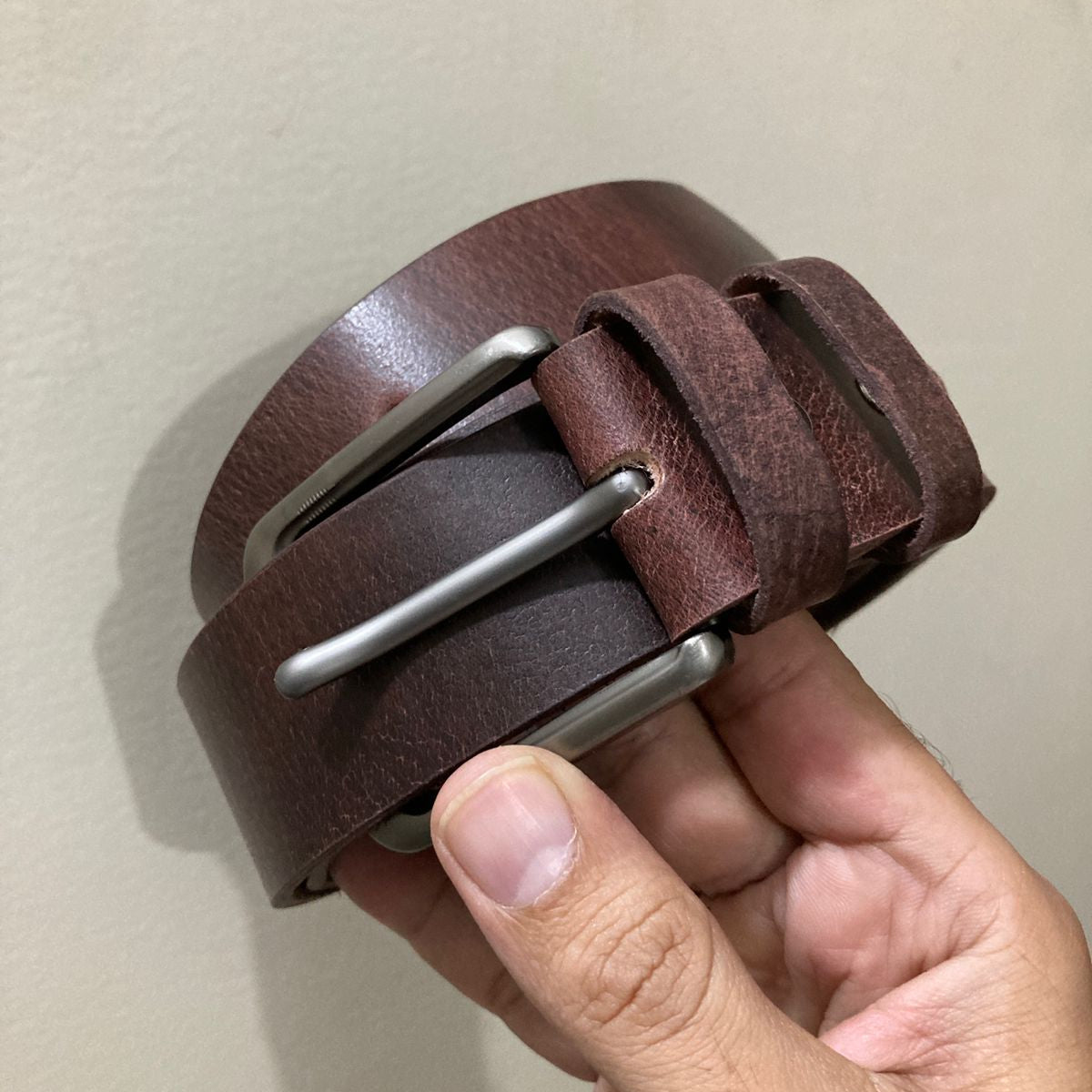 Stylish Men's Buffalo Brown Leather Belt