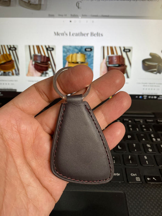 Dark Brown Leather Key Ring