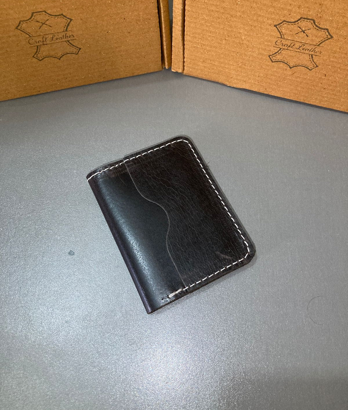Craft Leather Black Card Wallet