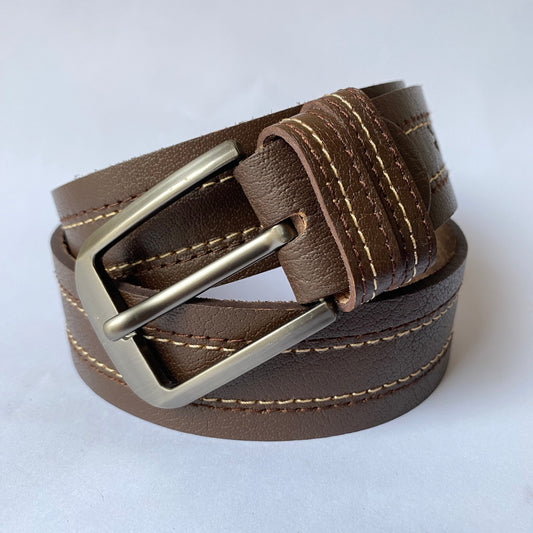 Premium Dark Brown Leather Belt – Full Grain Cowhide