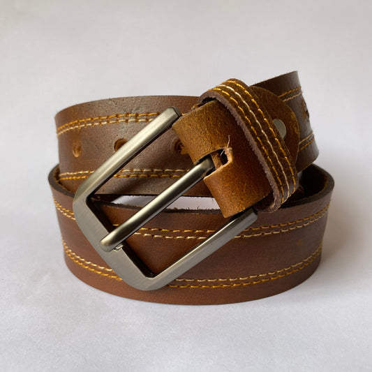 Premium Brown Leather Belt – Full Grain Cowhide