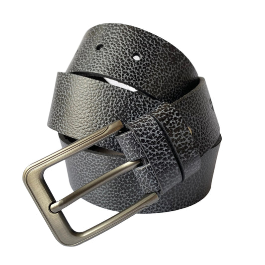 Textured Black Leather Belt