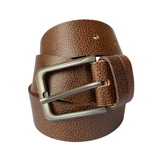 Textured Leather Belt Brown