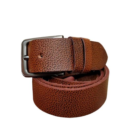 Textured Leather Belt Brown