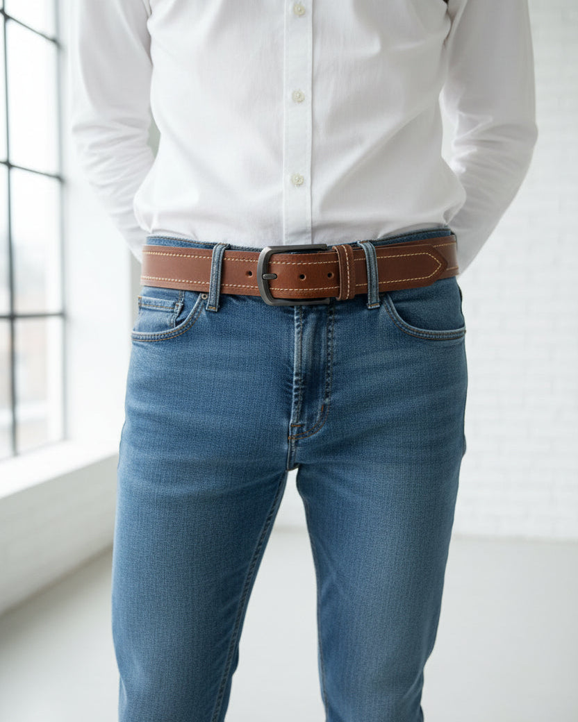 Leather Belt – Minimal Design for Men's