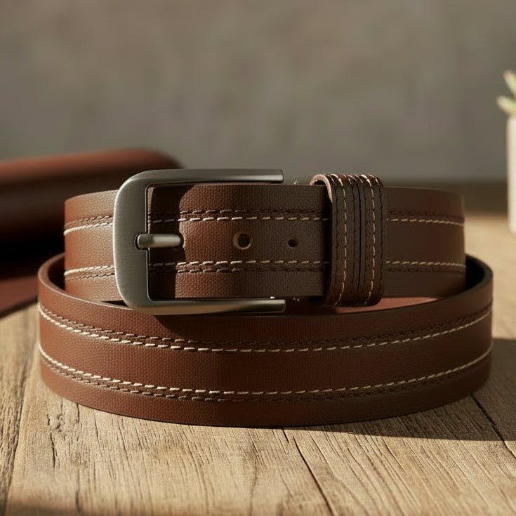 Premium Dark Brown Leather Belt