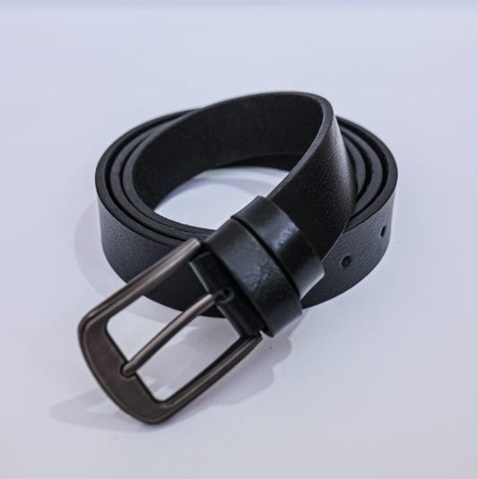 Men’s Genuine Cowhide Leather Belt – Classic Black