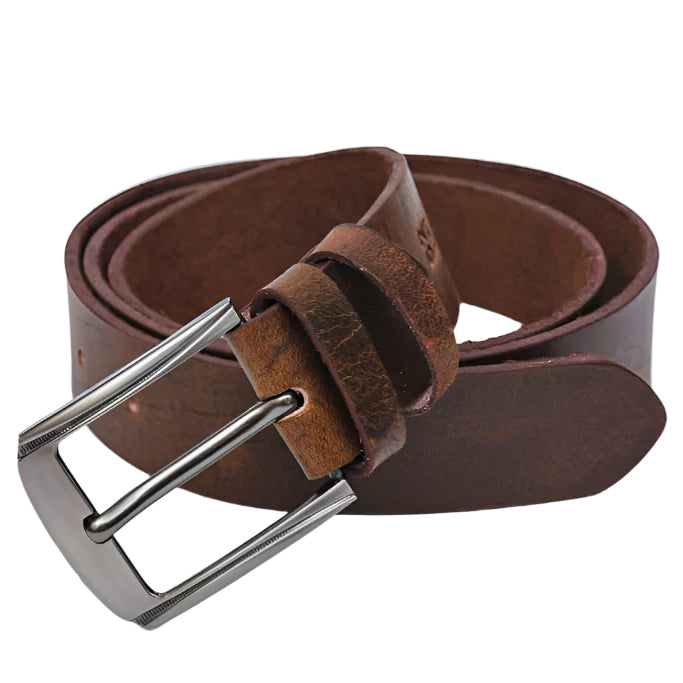 Leather Belt with Strong Buckle - Brown
