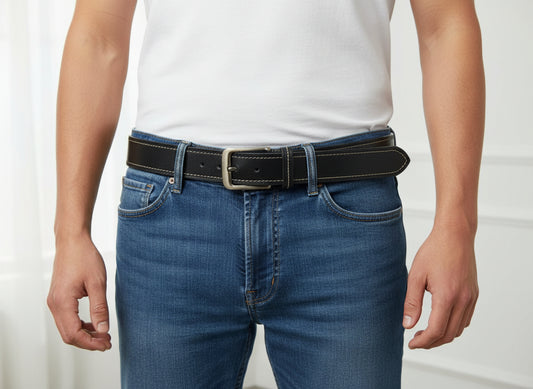 Premium Black Leather Belt
