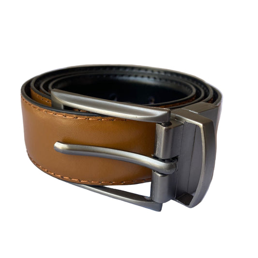 2-in-1 Double-Sided Belt for Men Black & Camel