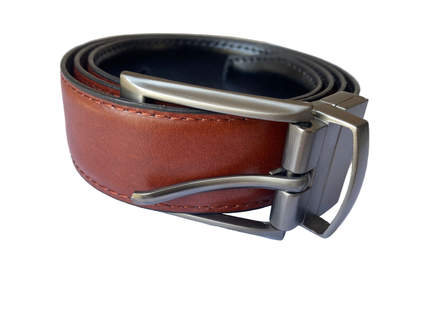2-in-1 Double-Sided Laminated Leather Belt for Men – Black & Brown