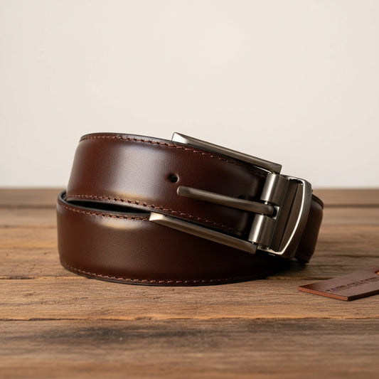 2-in-1 Double-Sided PU Leather Belt Black & Dark Brown
