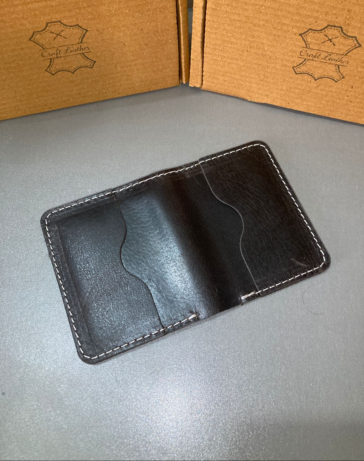 Craft Leather Black Card Wallet
