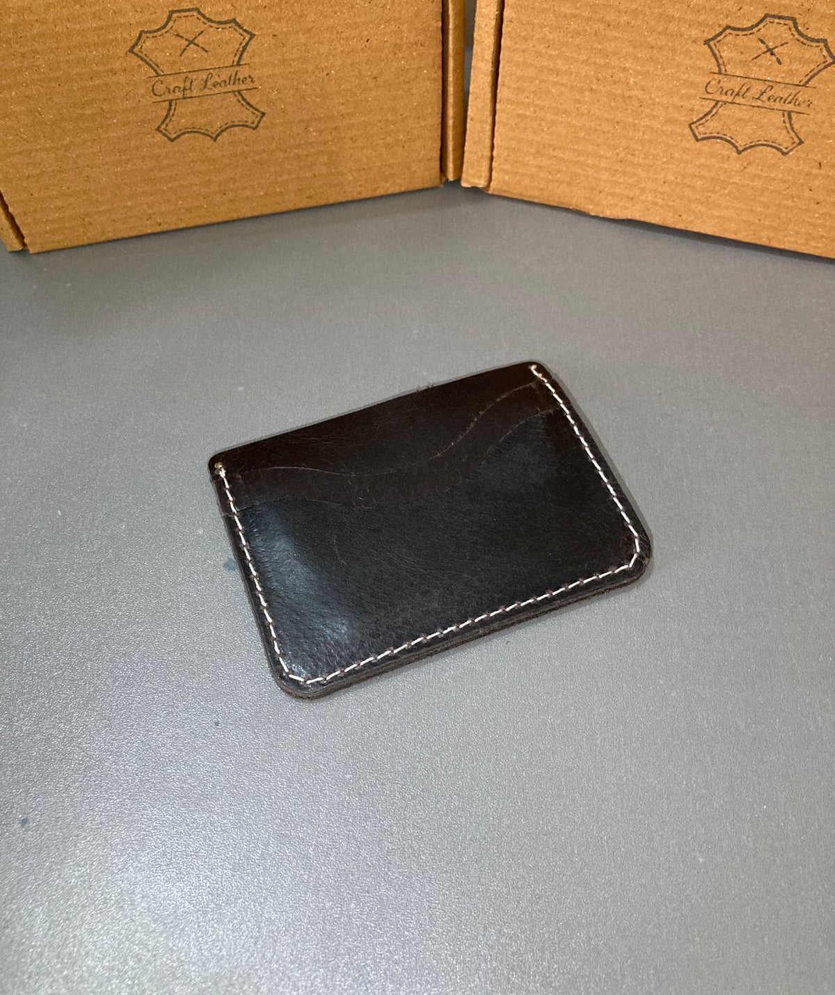 Craft Leather Black & Brown Card Holder