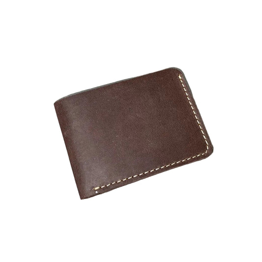 Brown Wallet Minimalist Genuine Leather Bifold Design