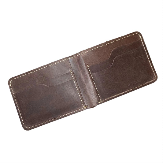 Brown Wallet Minimalist Genuine Leather Bifold Design