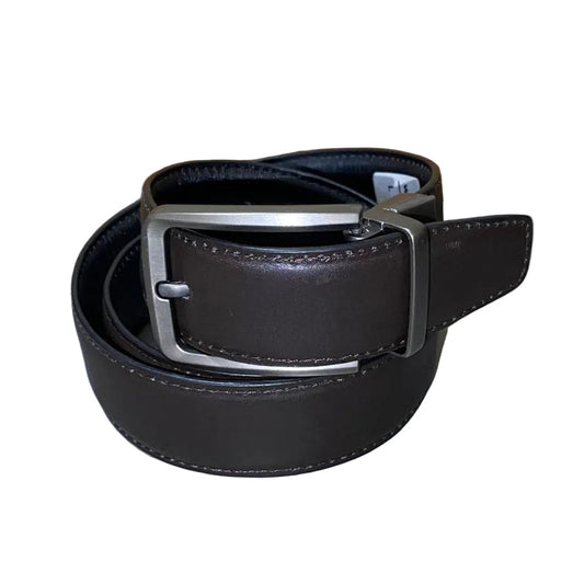 2-in-1 Double-Sided Cow Leather Belt Black & Dark Brown