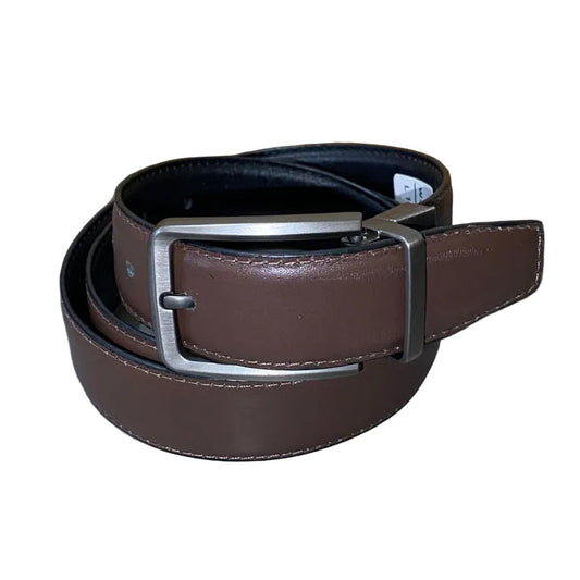 2-in-1 Double-Sided Cow Leather Belt Black & Classic Brown