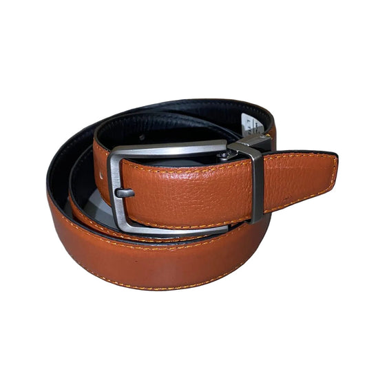 2-in-1 Double-Sided Cow Leather Belt Black & Tan Brown