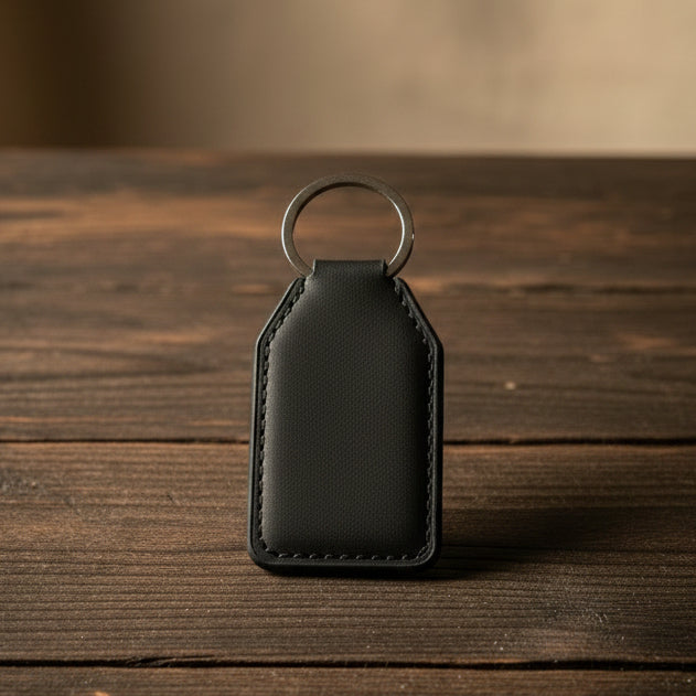 Premium Black Leather Key Ring