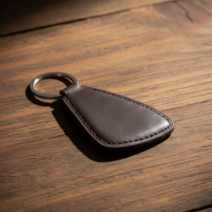 Dark Brown Leather Key Ring