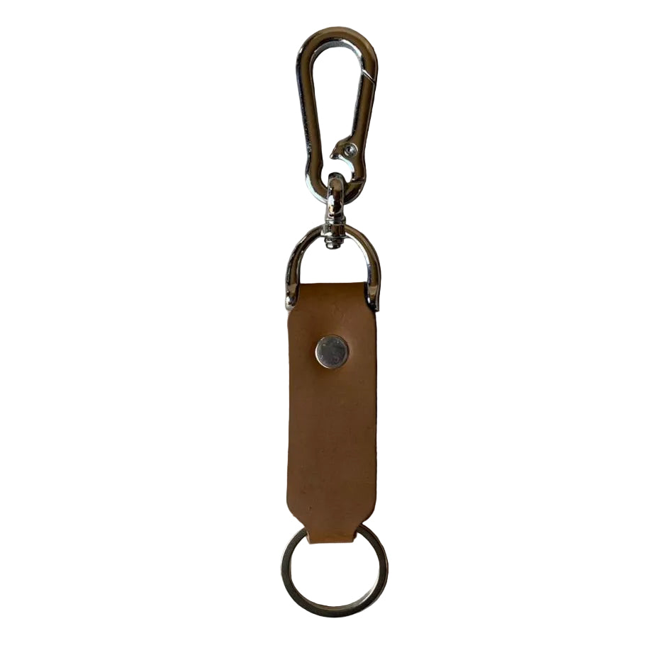 Camel Premium Leather Keychain with Metal Hook