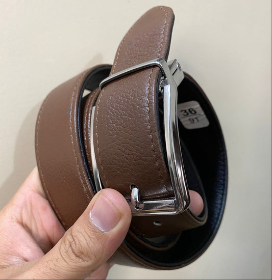 2-in-1 Reversible Cow Leather Belt Black & Brown