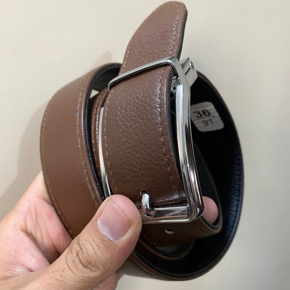2-in-1 Reversible Premium  Cow Leather Belt Black & Brown