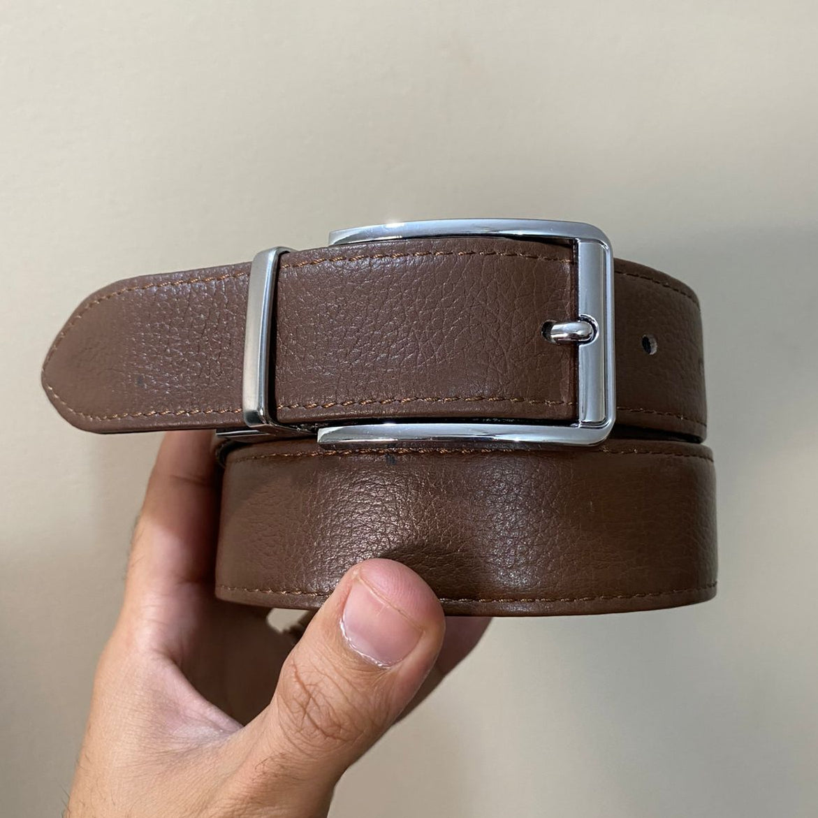 2-in-1 Reversible Premium  Cow Leather Belt Black & Brown