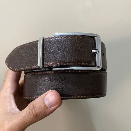 2-in-1 Reversible Cow Leather Belt Black & Dark Brown