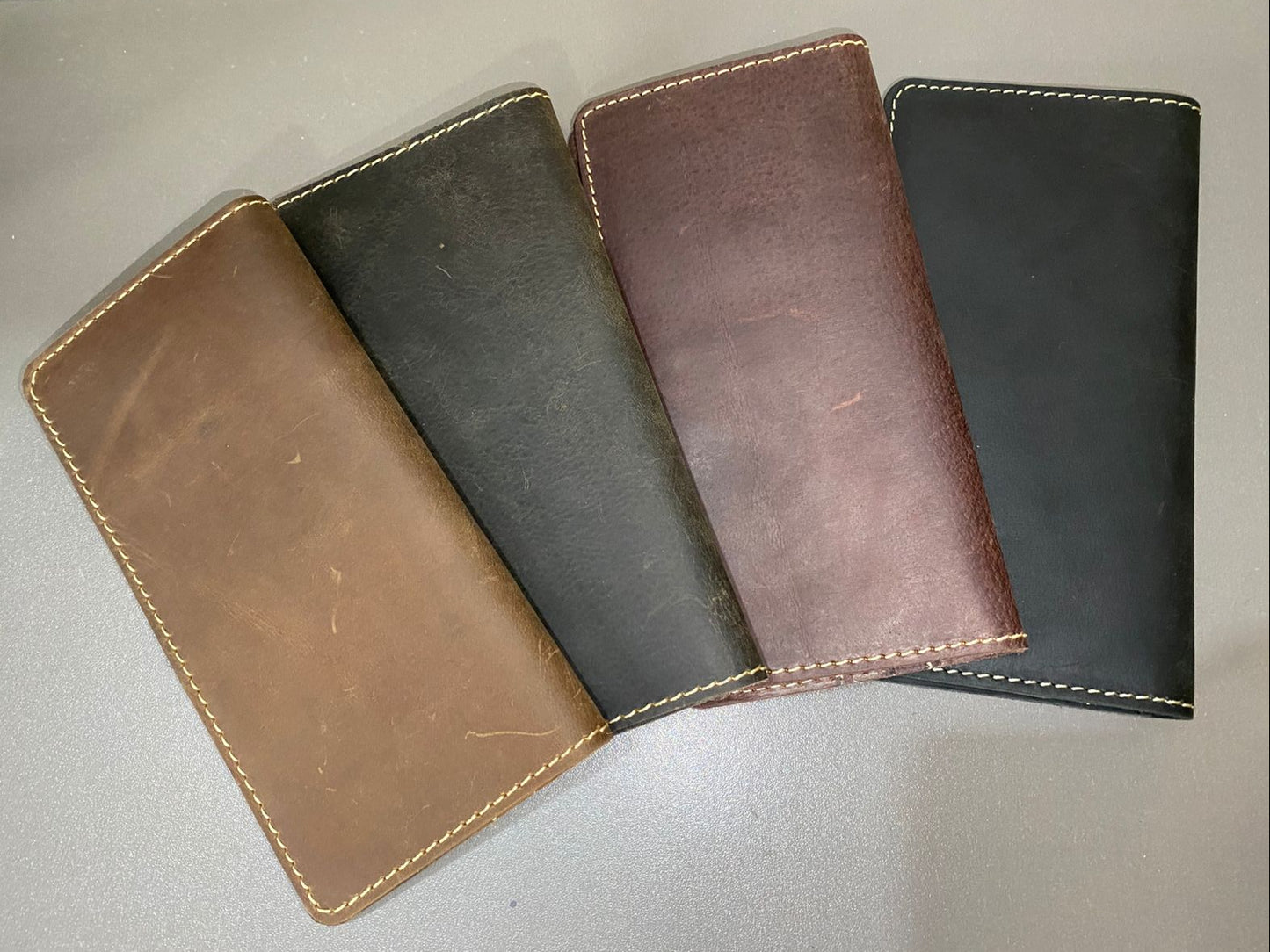 Premium Leather Long Wallet – Brown