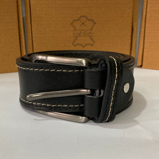 Premium Black Leather Belt