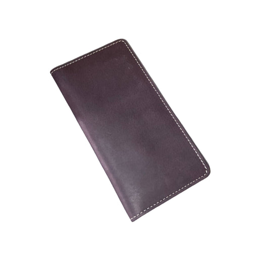 Genuine Leather Long Wallet – Deep Plum