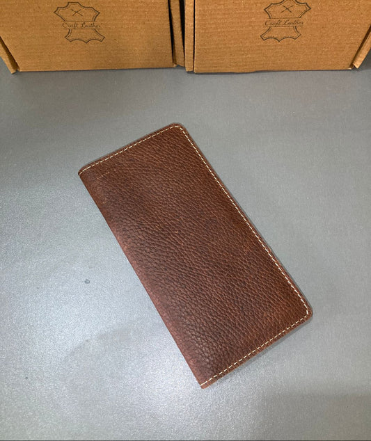 Genuine Leather Long Wallet – Tan & Brown Combo