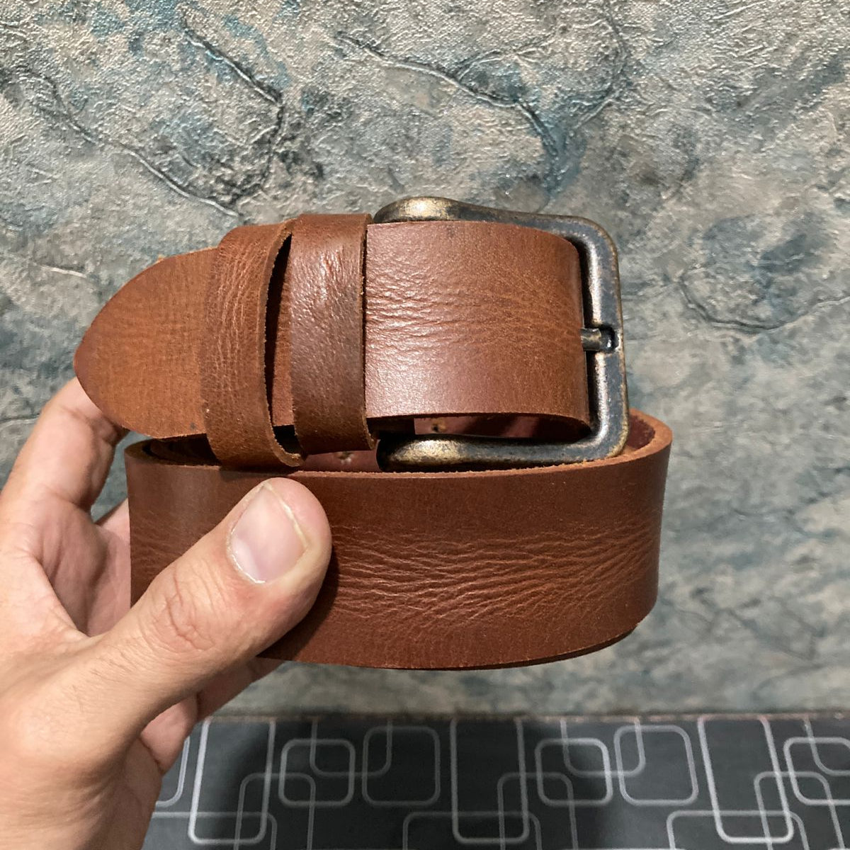 Leather Belt Strong Buckle - Casual Brown