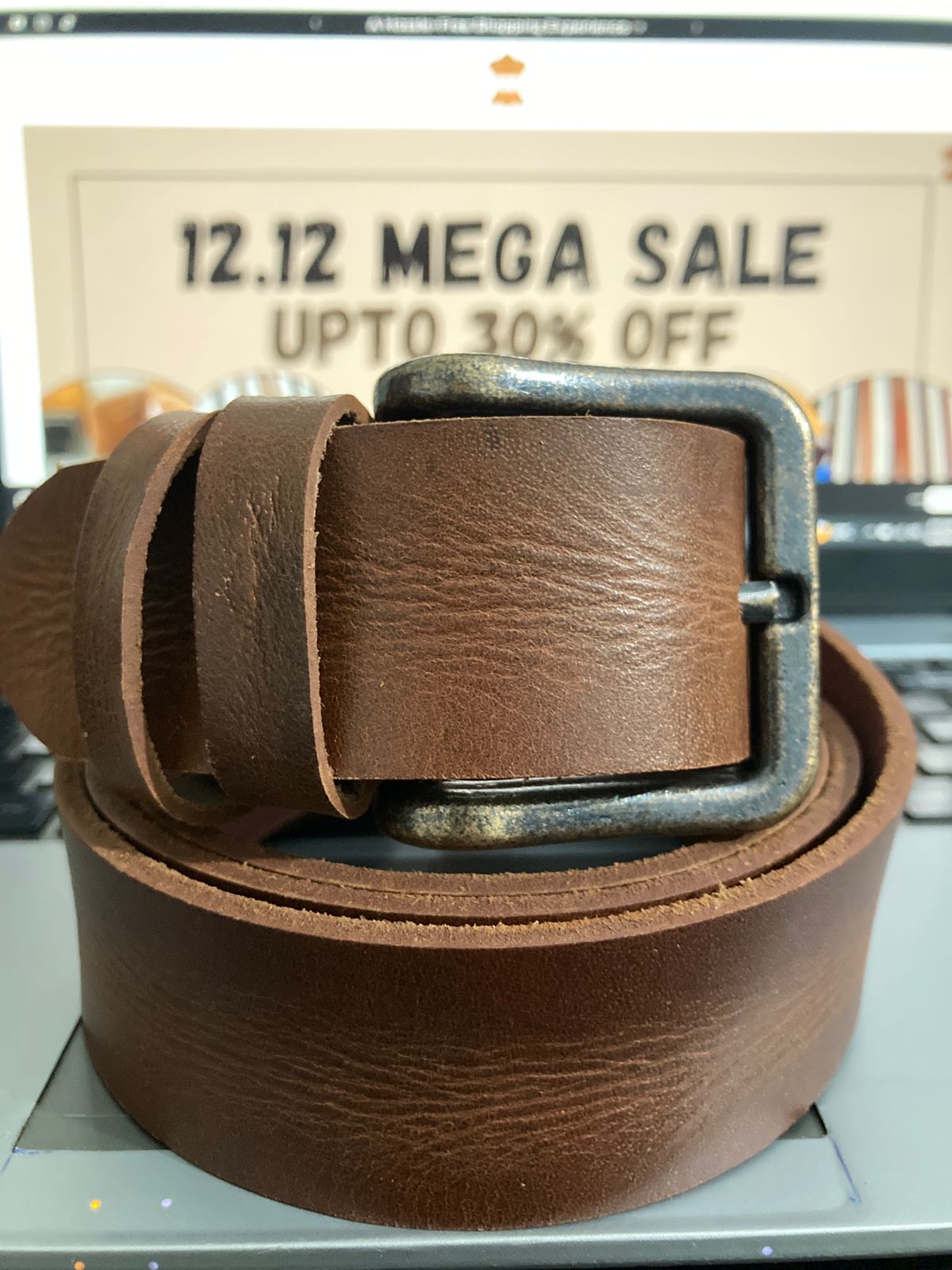 Leather Belt Strong Buckle - Casual Brown