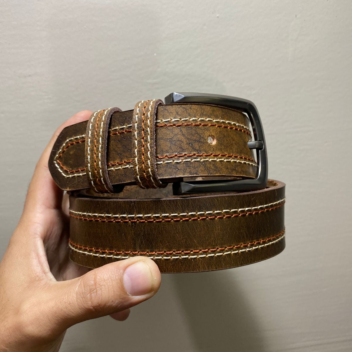 Premium Brown Textured  Leather Belt