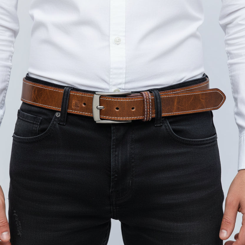 Premium Brown Leather Belt