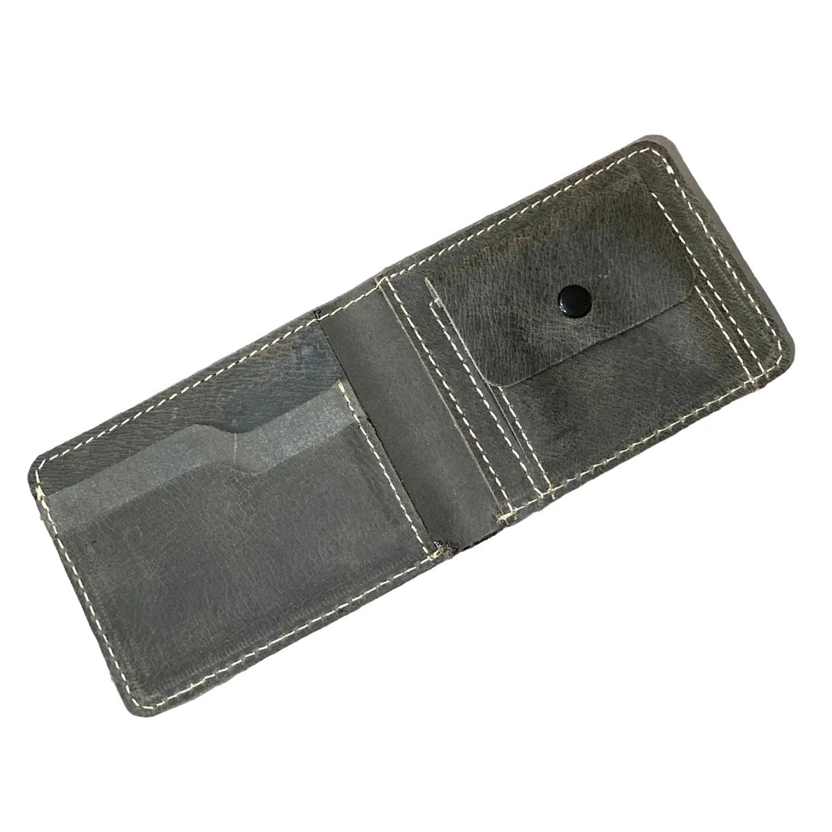 Leather Wallet Slim Bifold Design with Coin Pocket - Olive Green